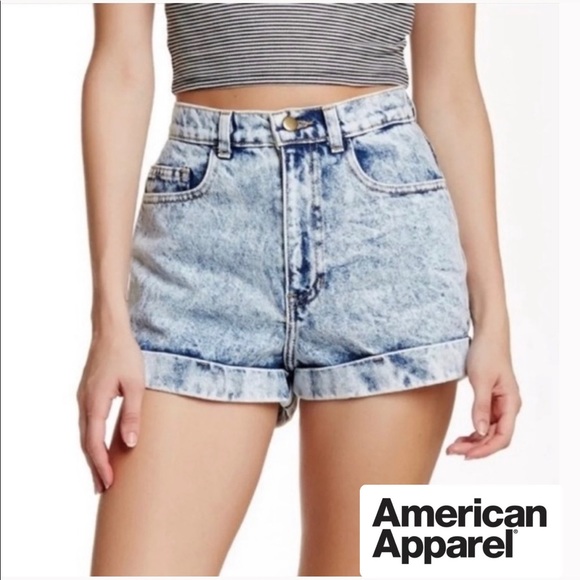 AMERICAN APPAREL- High waisted acid wash denim, 27 - Picture 2 of 8